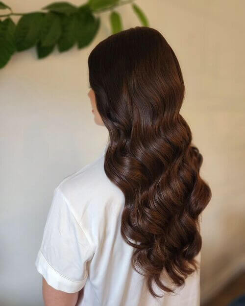 Long wavy hairstyle bridal hairstyle