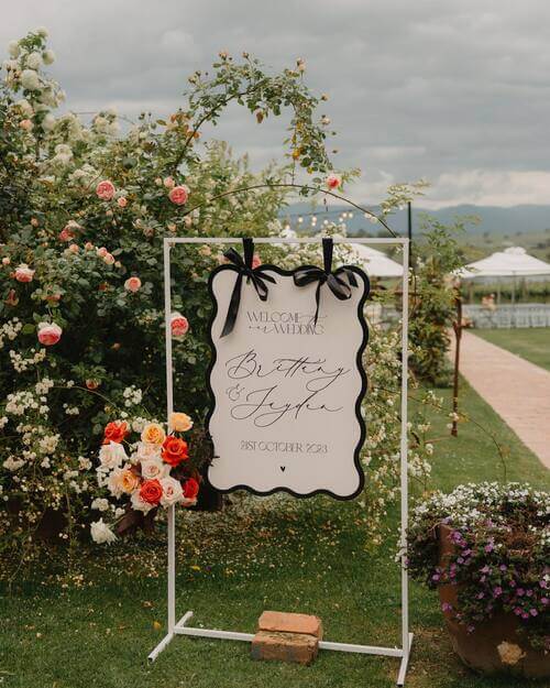 bohemian wedding welcome sign