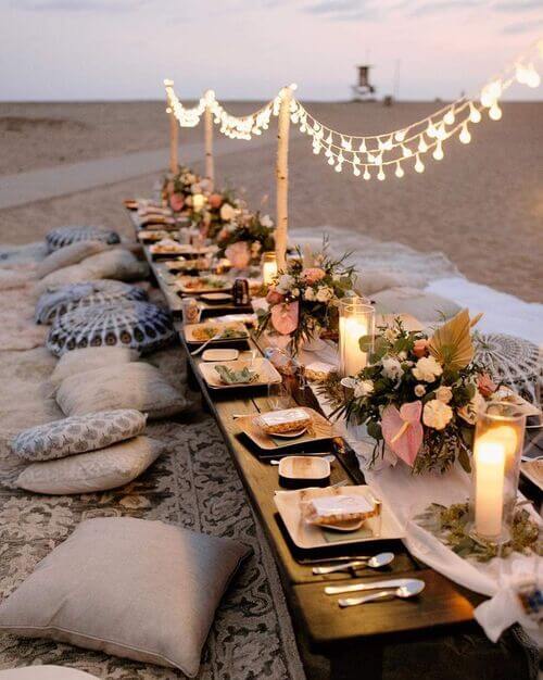 low tables boho setting