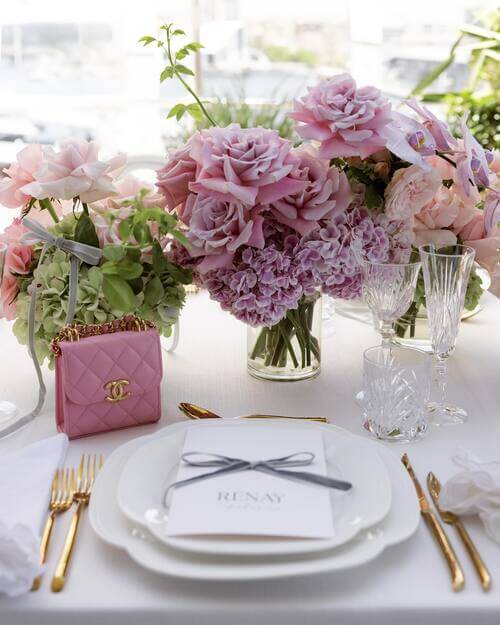 pink centerpiece wedding
