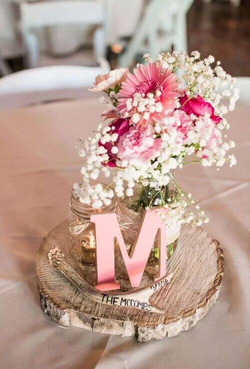 rustic romantic centerpiece