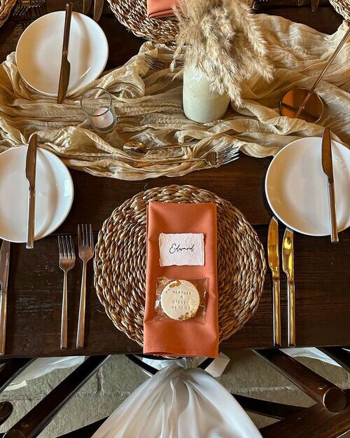 table setting boho