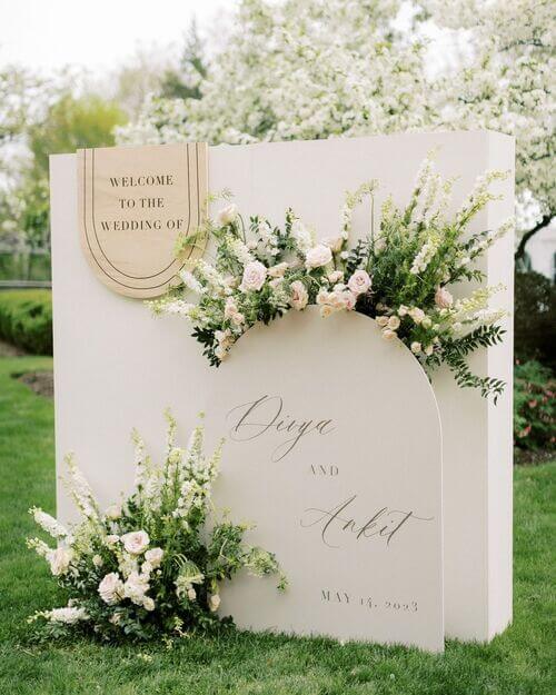 wedding welcome sign wall