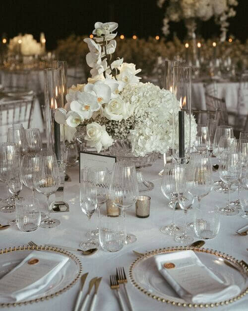 white rose centerpiece
