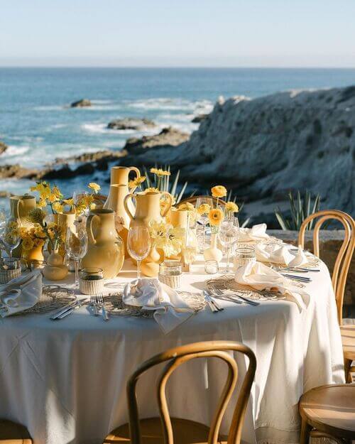 yellow centerpieces