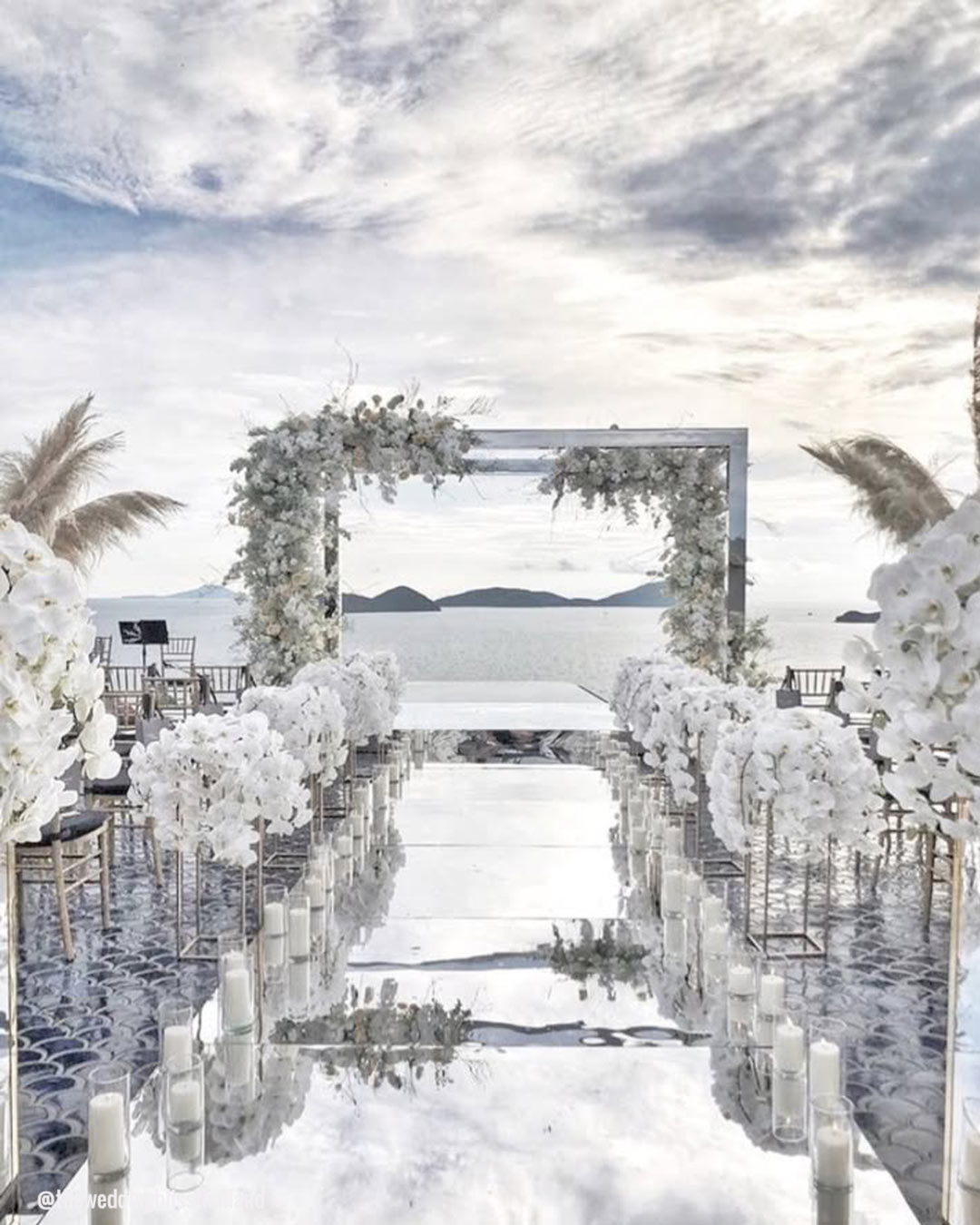 Wedding Altar Ideas with Fabric Signs