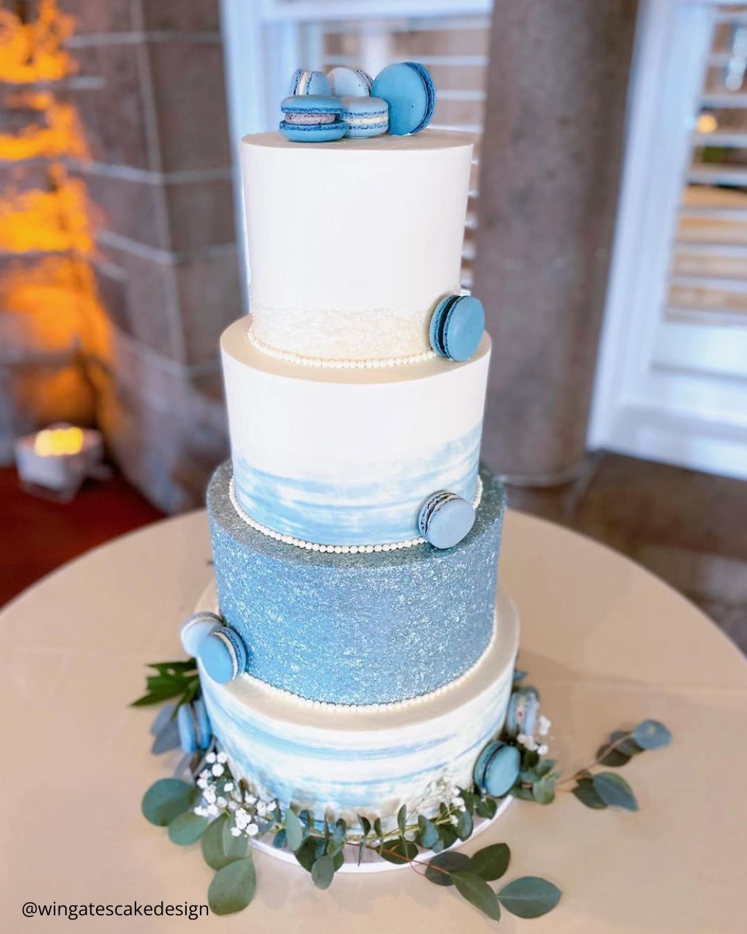 Spring Green And White Wedding Cakes
