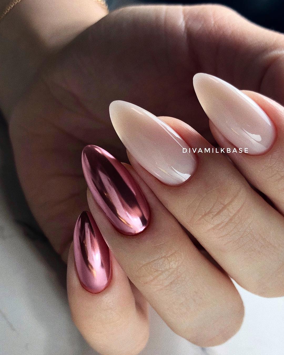 Elegant Rose Gold Nails