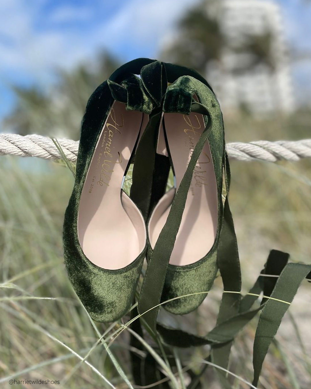 Low Heel Green Wedding Shoes