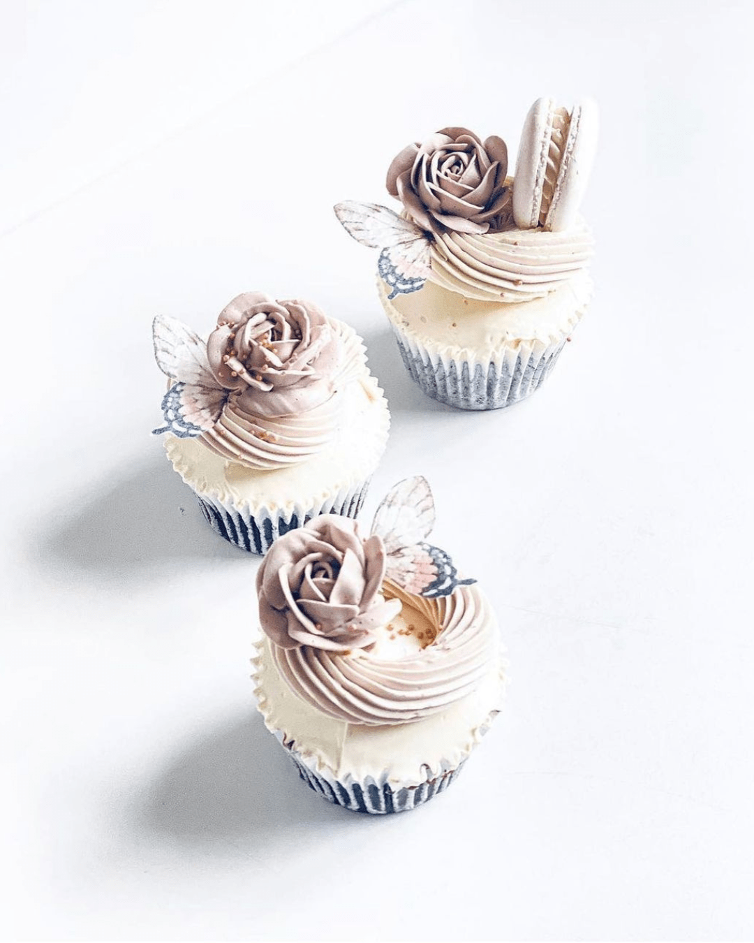 Rosy Chocolate Wedding Cupcakes