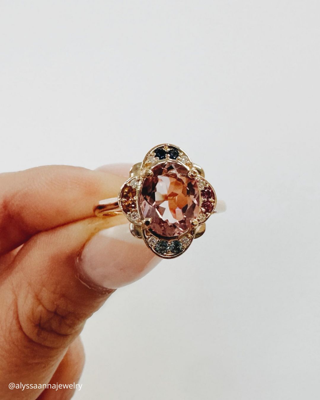 Halo Morganite Engagement Rings