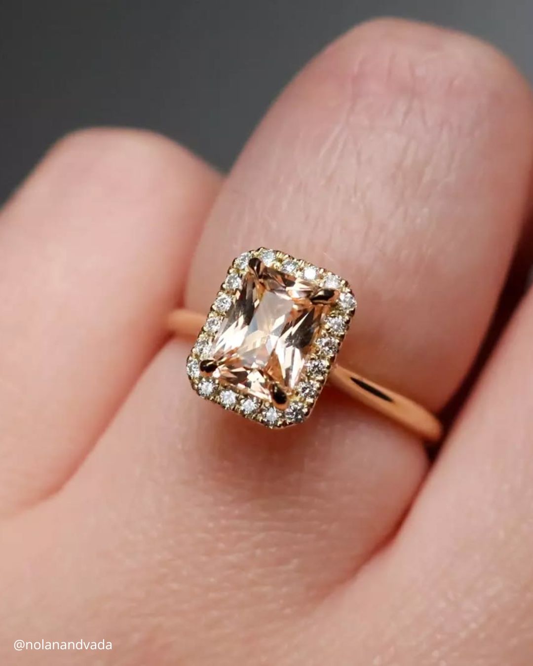 Halo Morganite Engagement Rings
