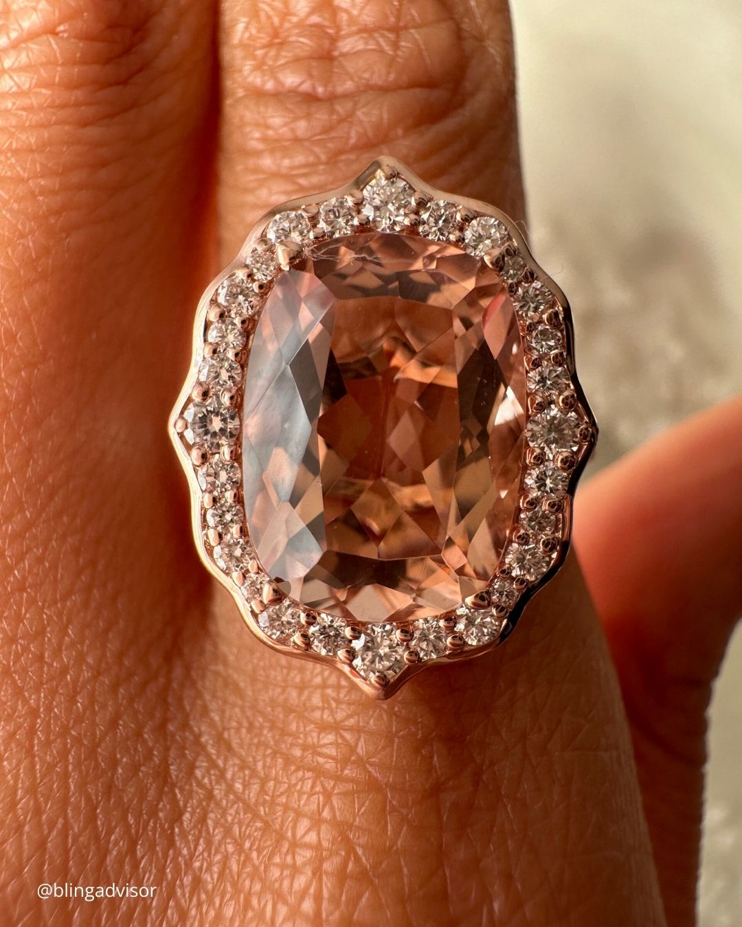 Halo Morganite Engagement Rings