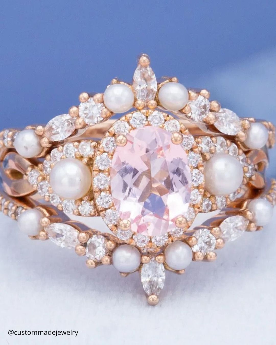 Gorgeous Morganite Ring Sets