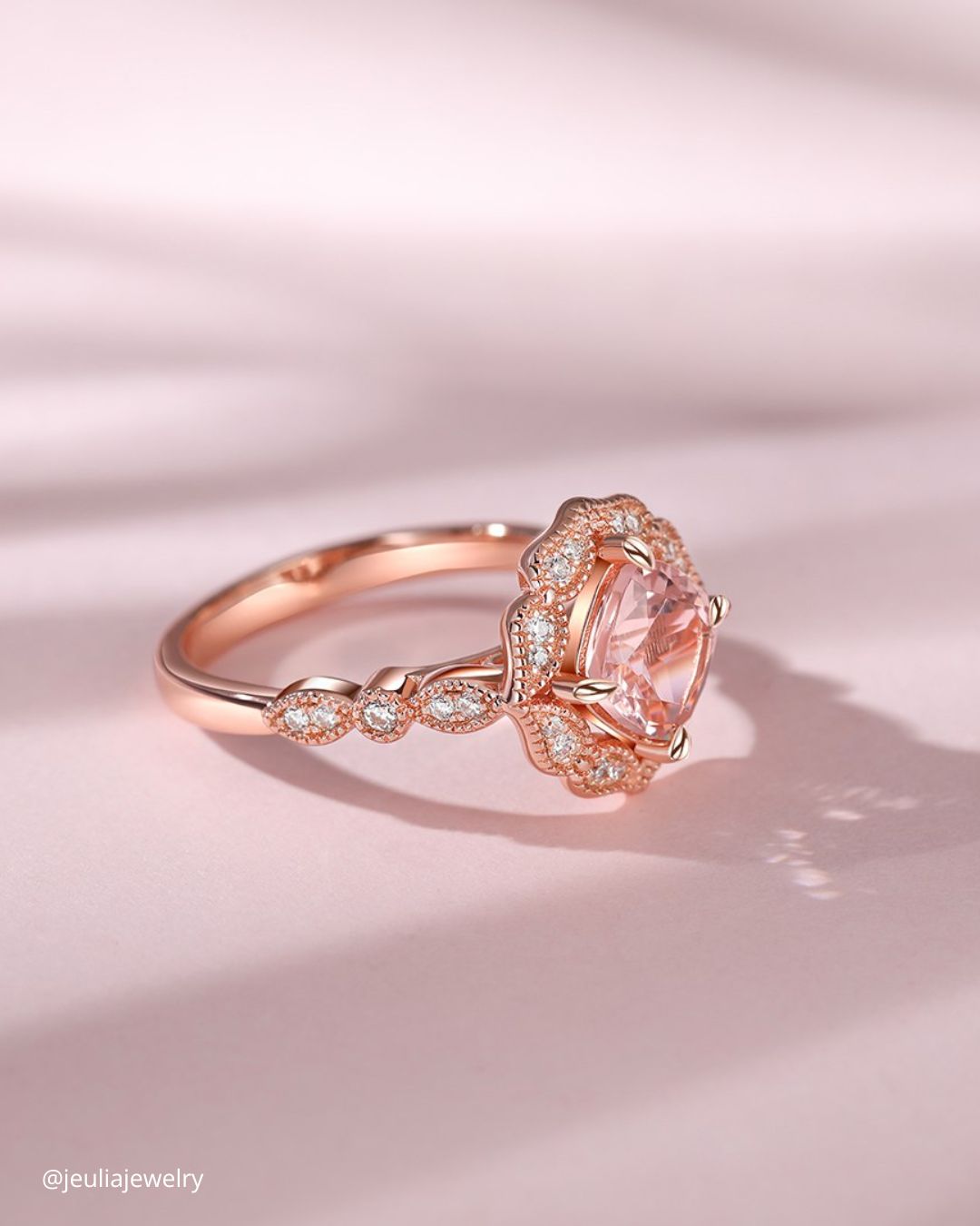 Morganite Rose Gold Engagement Rings