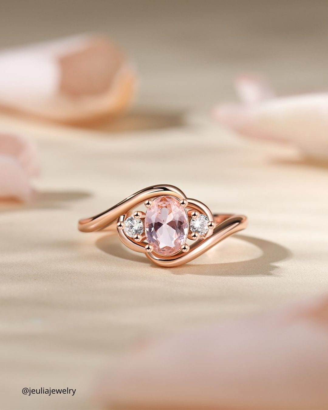 Oval-Cut Morganite Rings