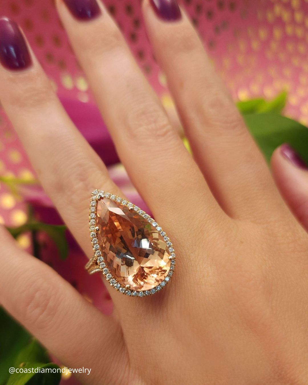 Emerald Cut Morganite Rings