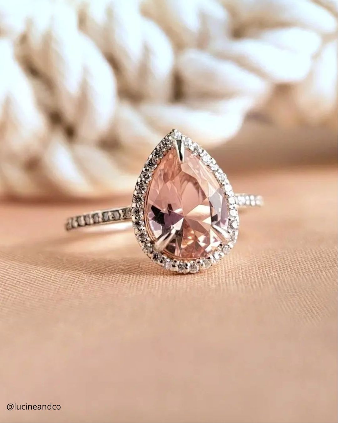 Emerald Cut Morganite Rings