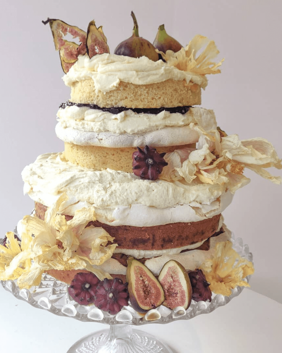 Tier Simple Naked Wedding Cakes