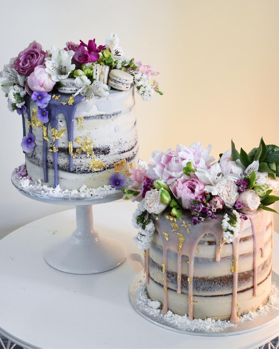 Tier Simple Naked Wedding Cakes