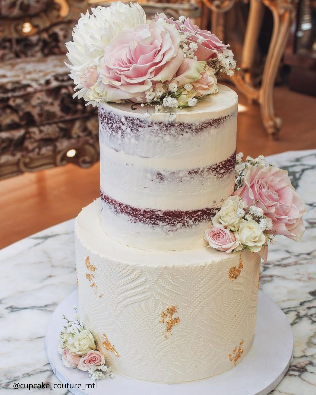 Macarons As Semi-Naked And Naked Cakes Wedding Decor