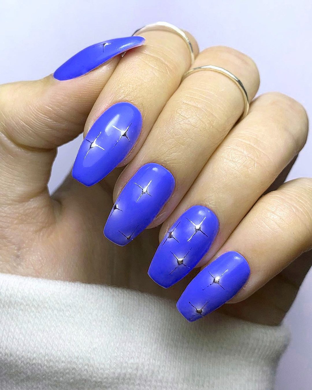 Navy Blue and Gold Wedding Nails