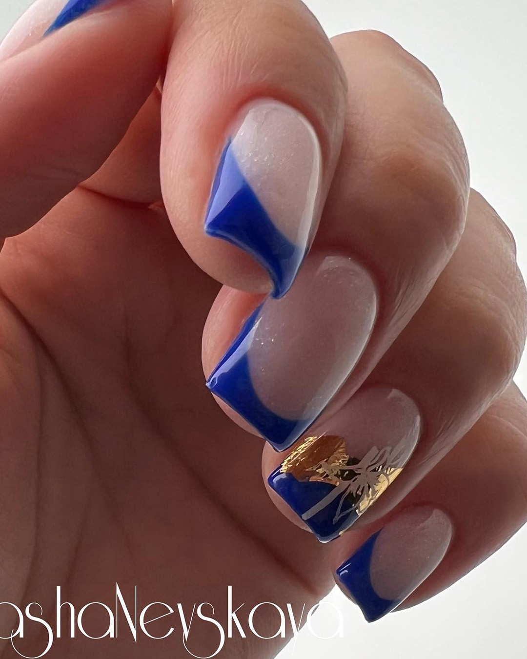 Blue With Silver Designs