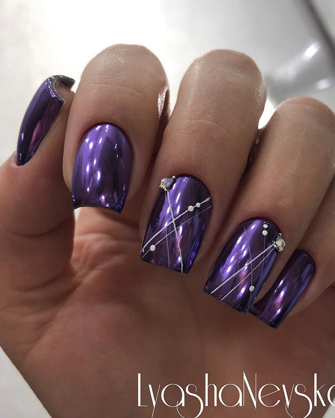 Dark Purple Wedding Nails