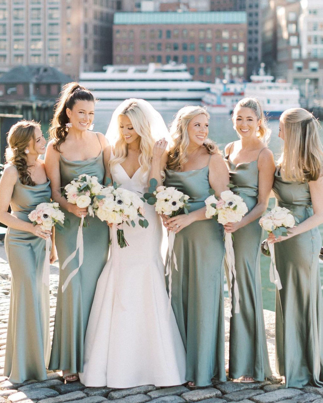 Chiffon Sage Green Bridesmaid Dresses