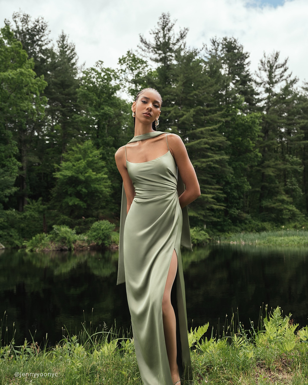 Hunter Dark Sage Green Bridesmaid Dresses