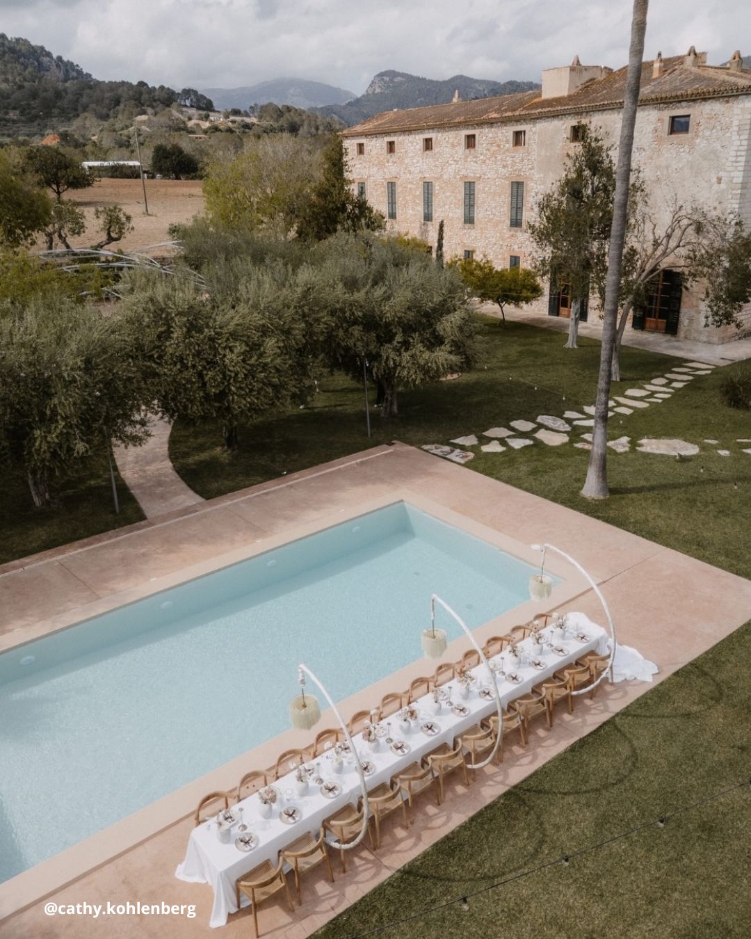 Reception Wedding Decor Around A Pool
