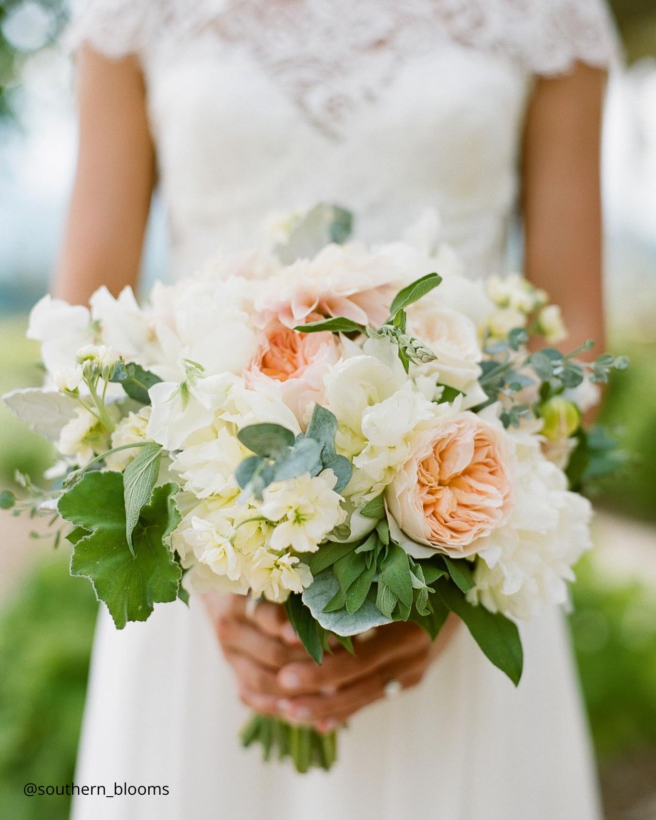 Fresh Spring Wedding Bouquets With Peonies
