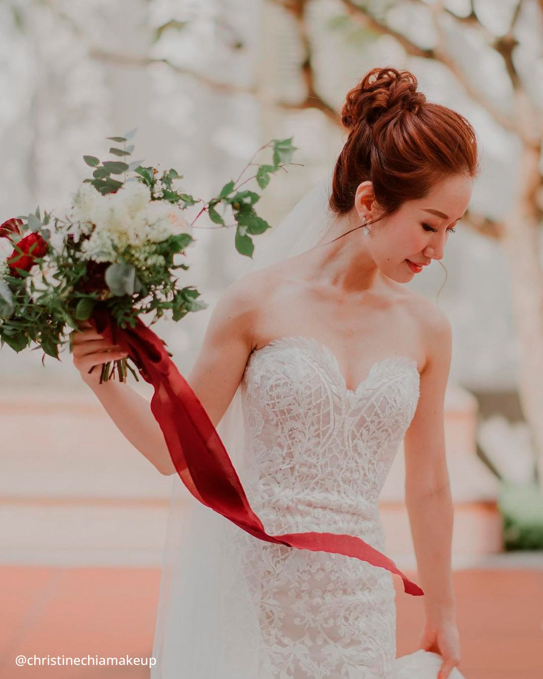 Medium Hair Asian Wedding Hairstyles