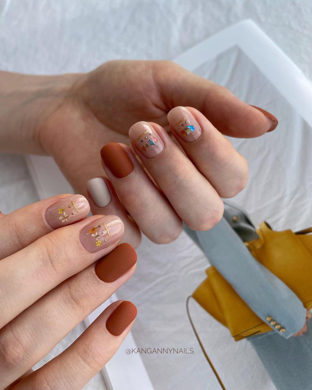 Acrylic Fall Wedding Nails