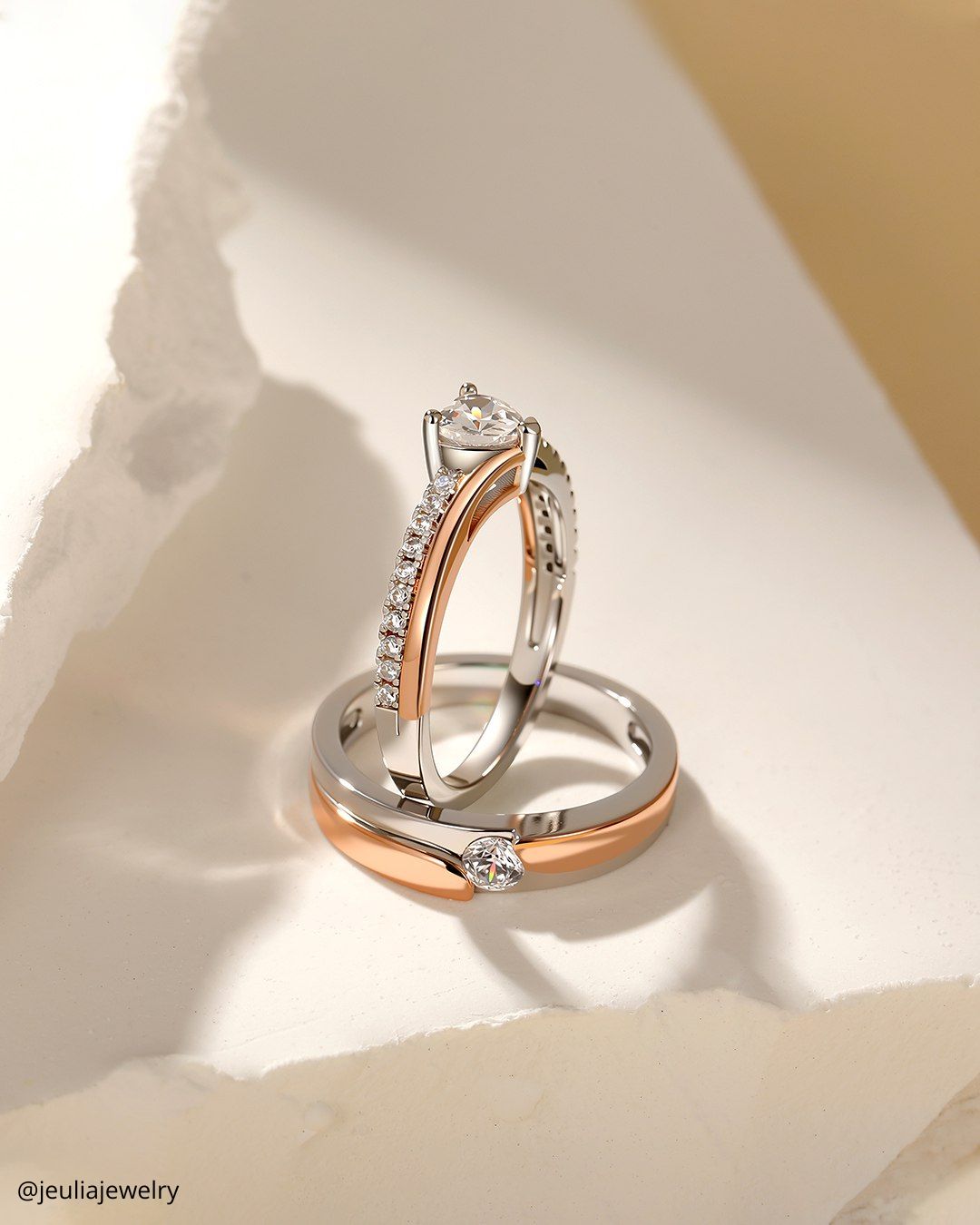 Amazing Two-Tone Modern Rings