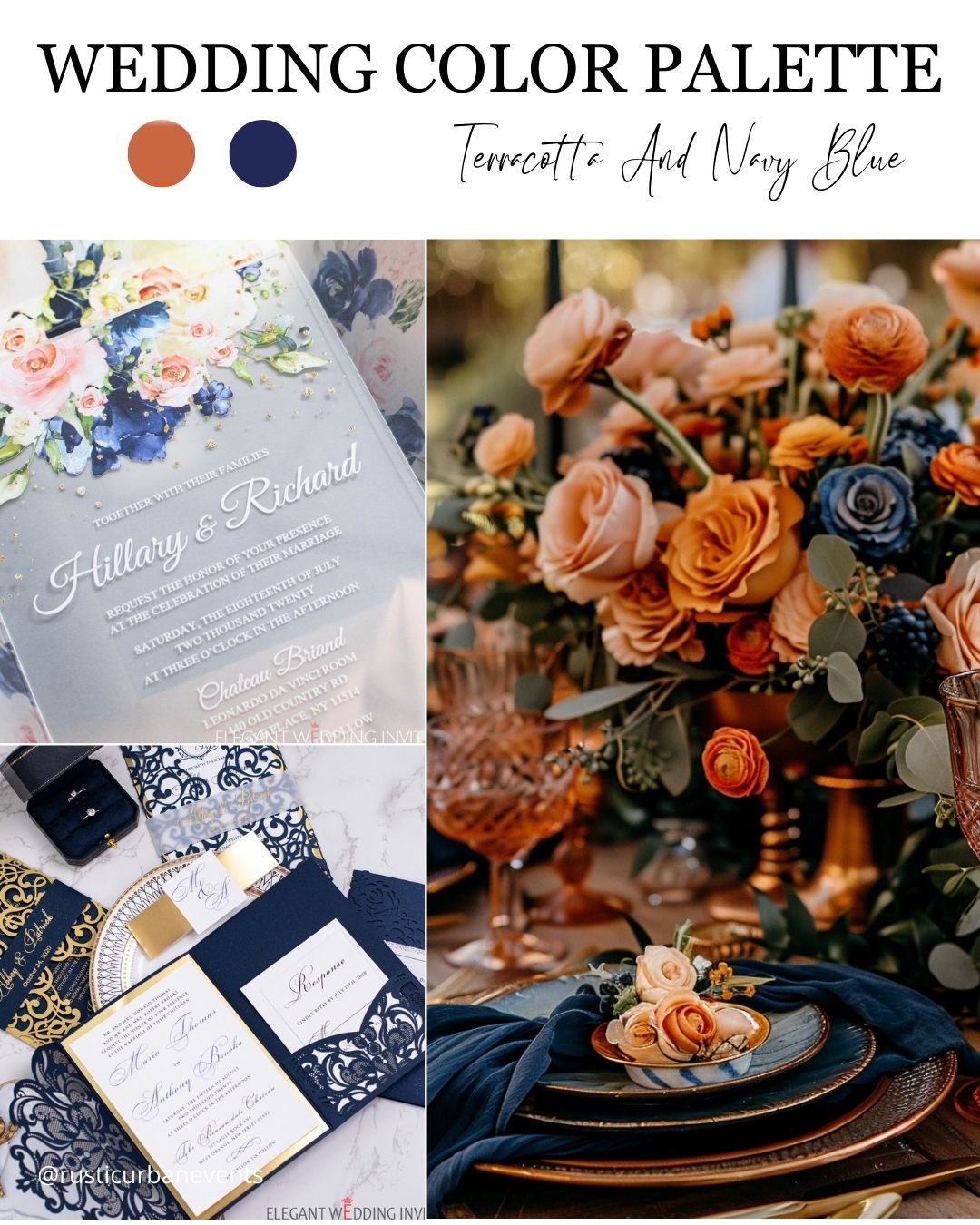 Terracotta and Navy Wedding