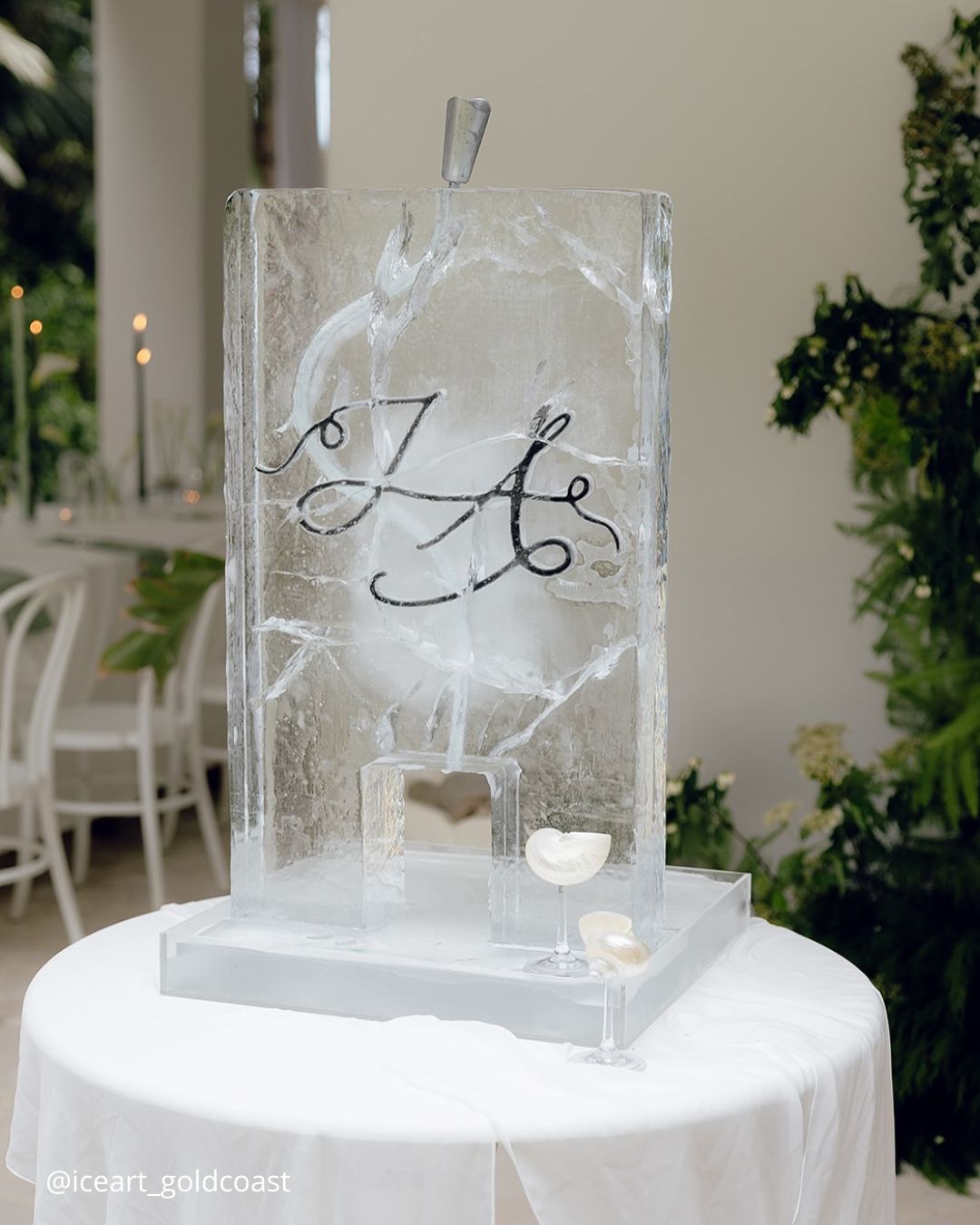 Monogrammed Ice Sculpture
