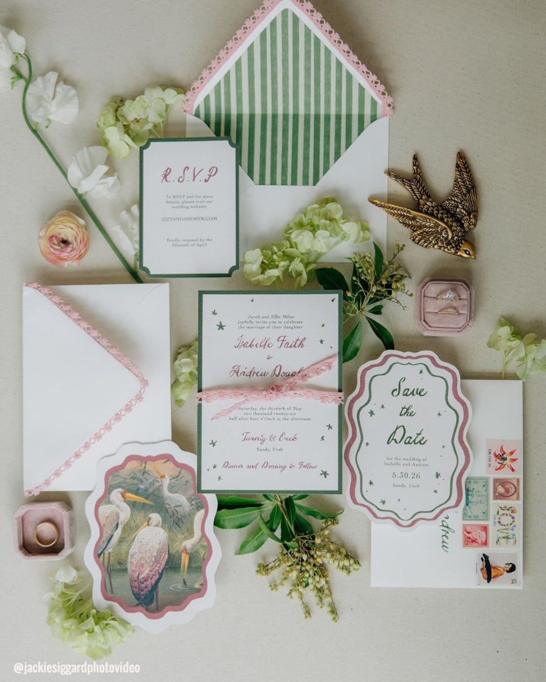 Green and White Wedding Color Palette