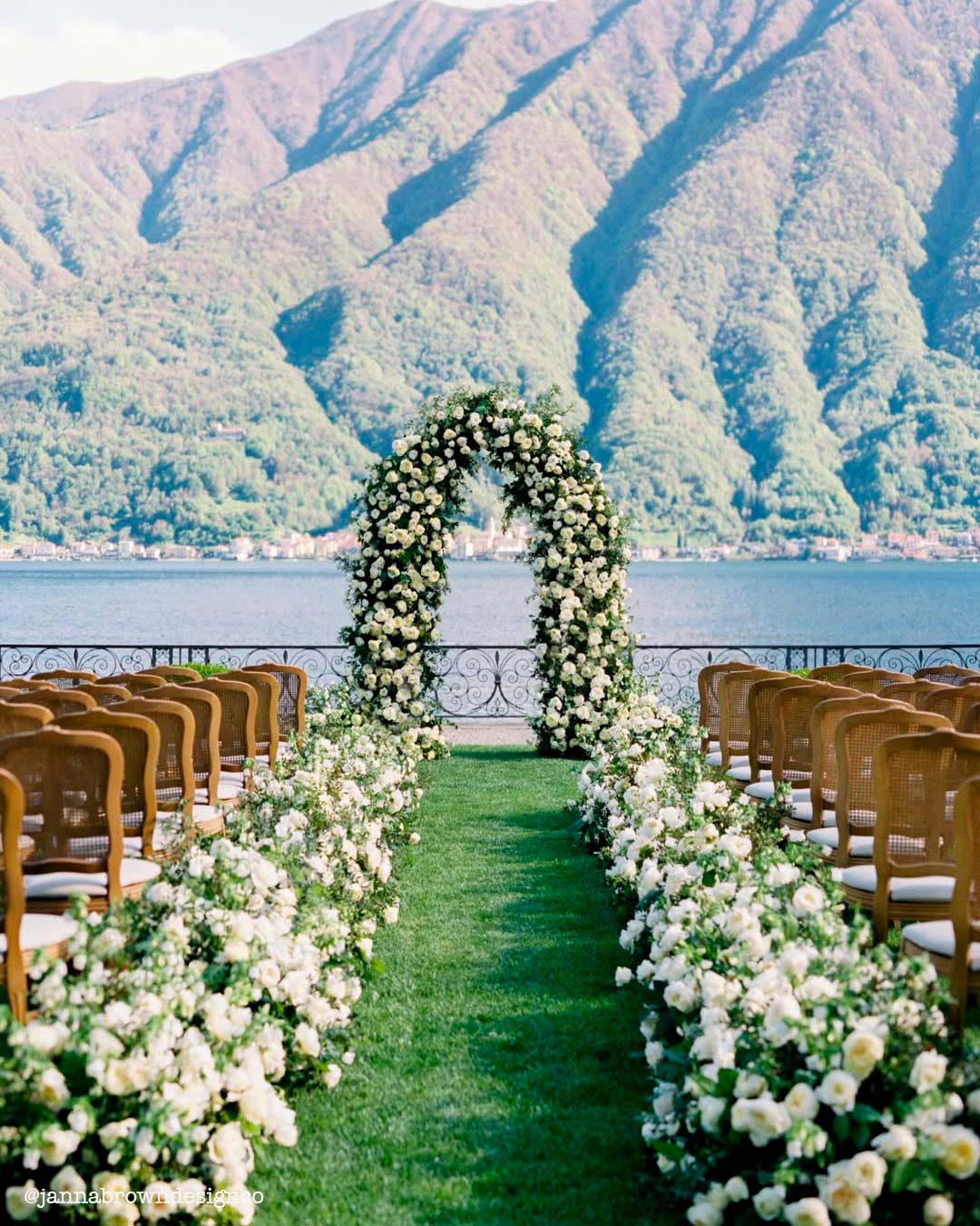 Line Flowers Along The Aisle