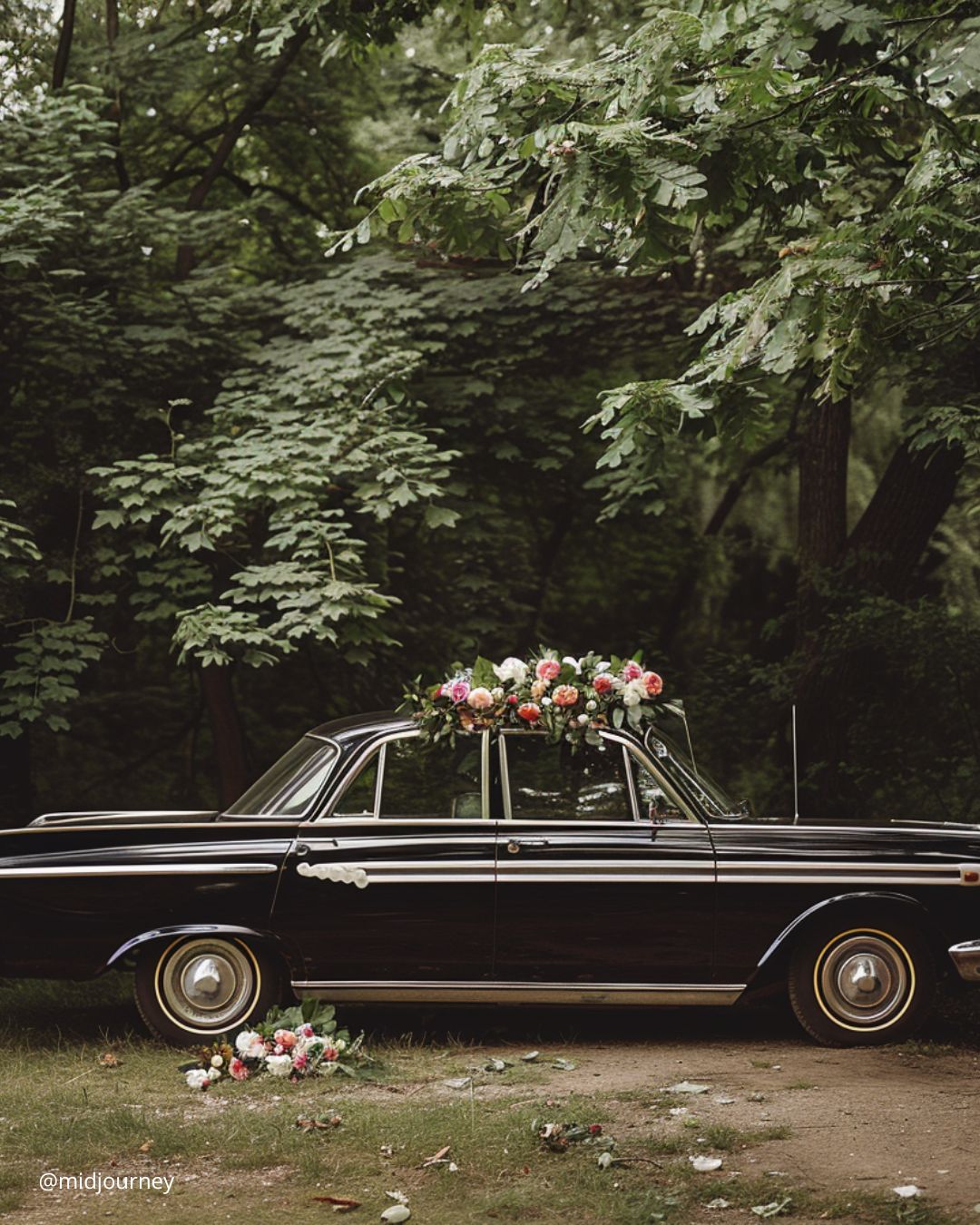 Romantic DIY Wedding Car Decor