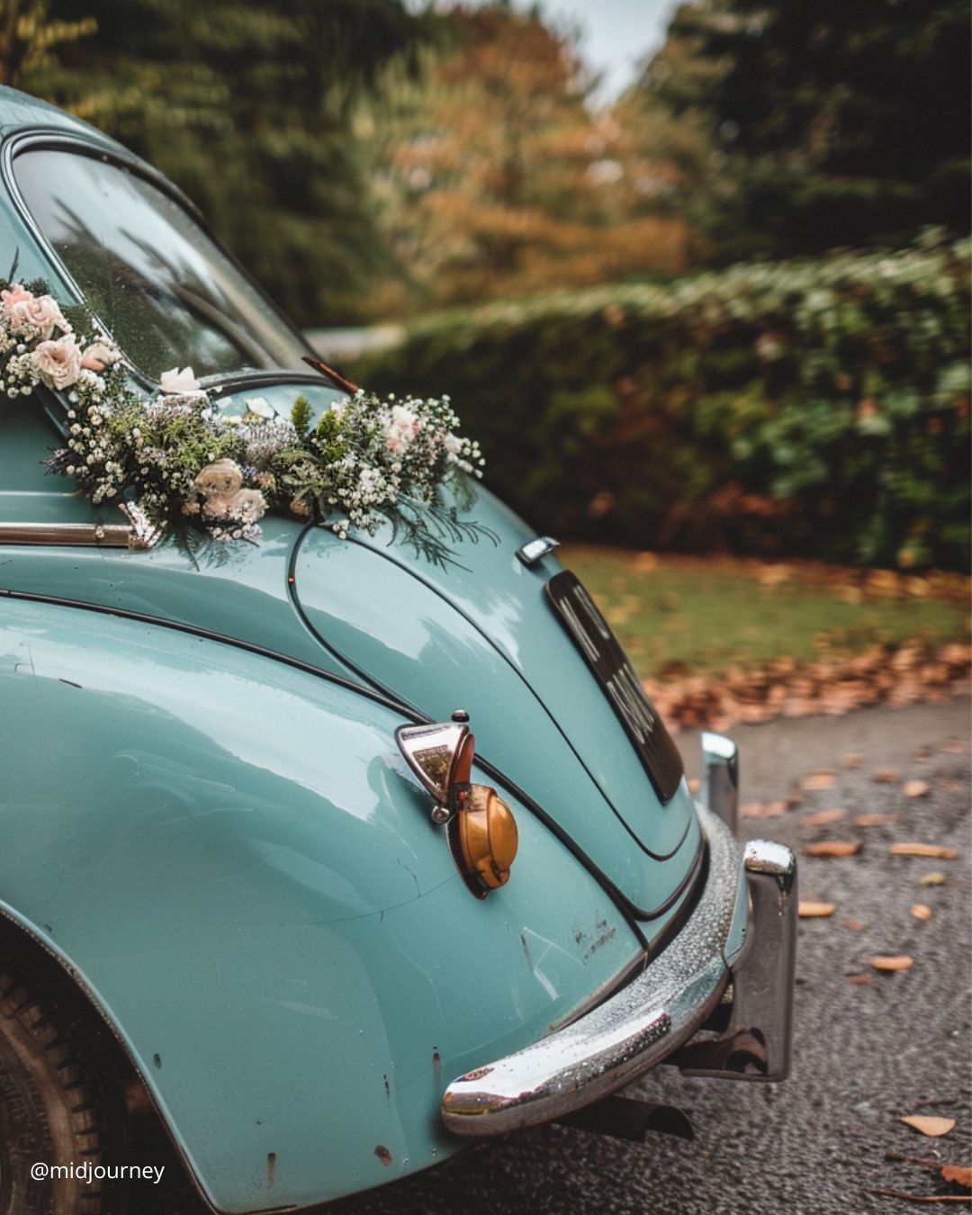 Romantic DIY Wedding Car Decor