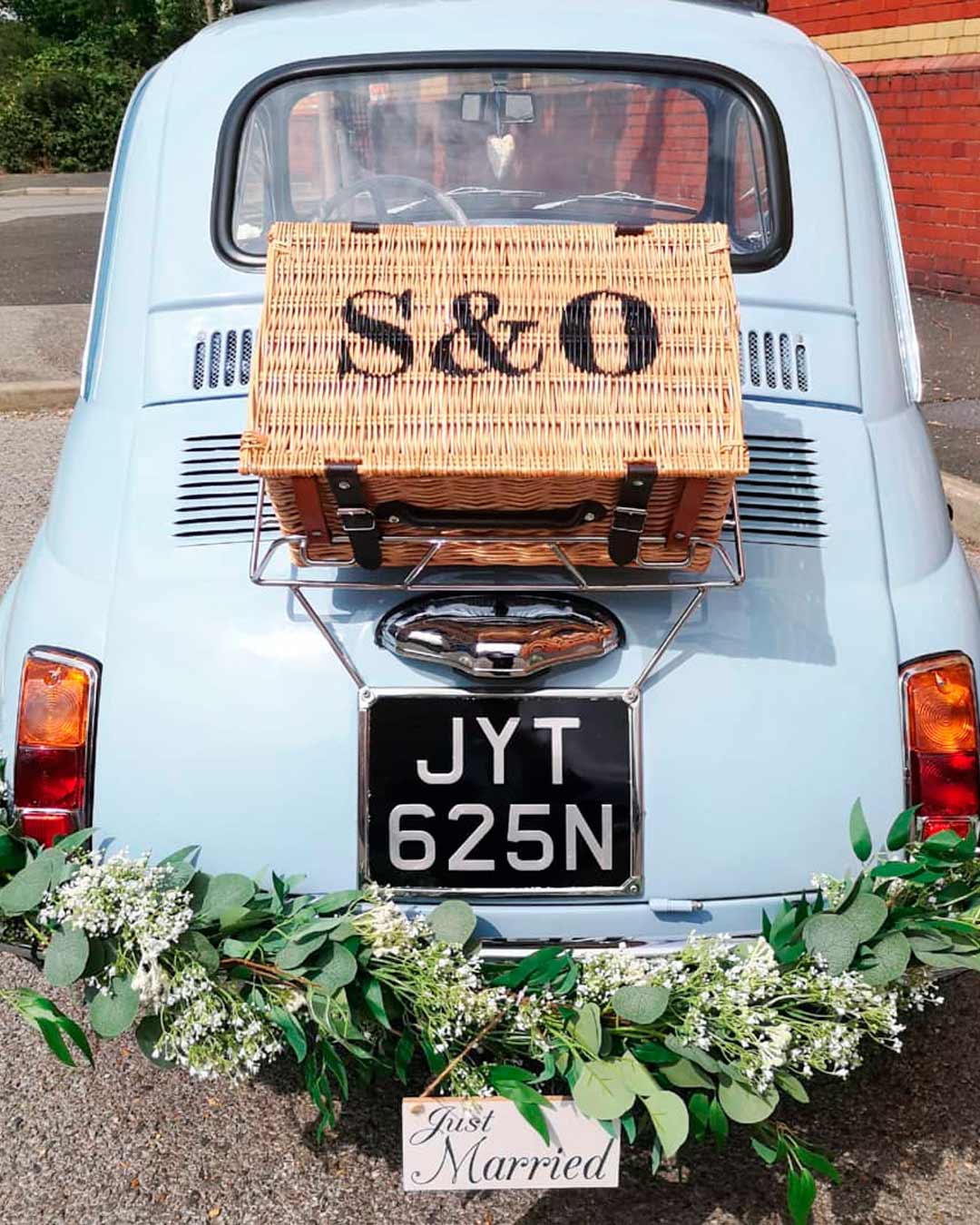 Greenery Wedding Car Decor Ideas