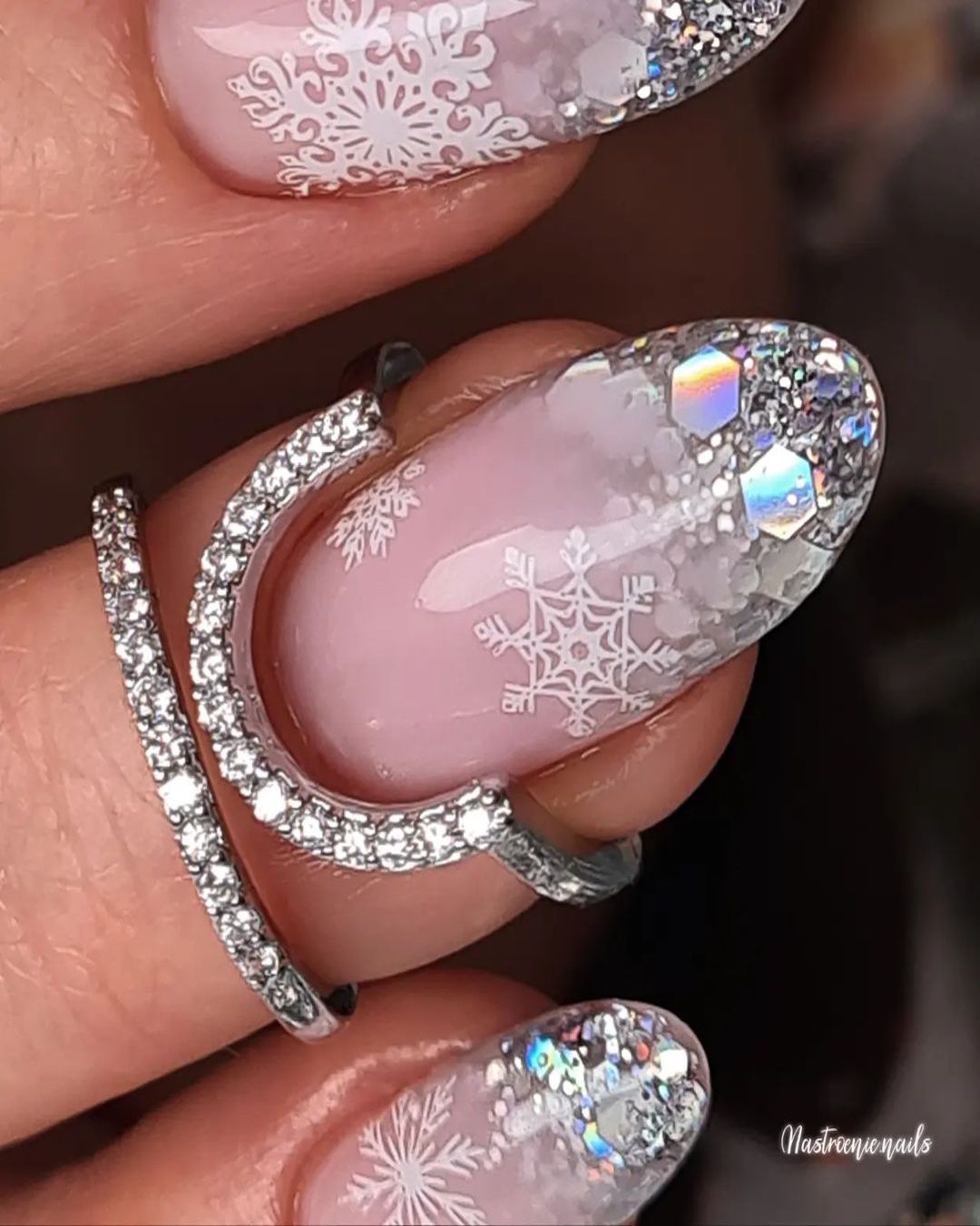 Winter French Tip Nails