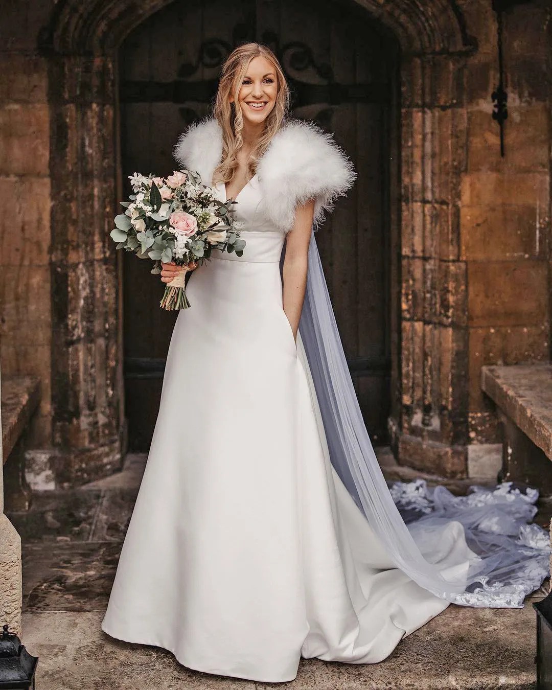 Winter Bridal Gowns With Cozy Coat