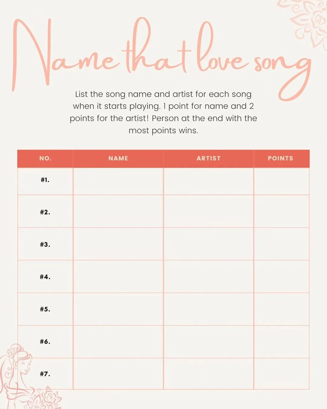 Love Songs Game For Household Shower Games