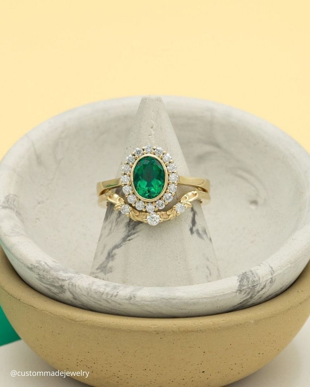 Colored Oval Cut Engagement Rings