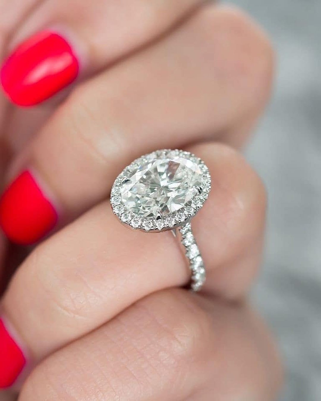 Colored Oval Cut Engagement Rings