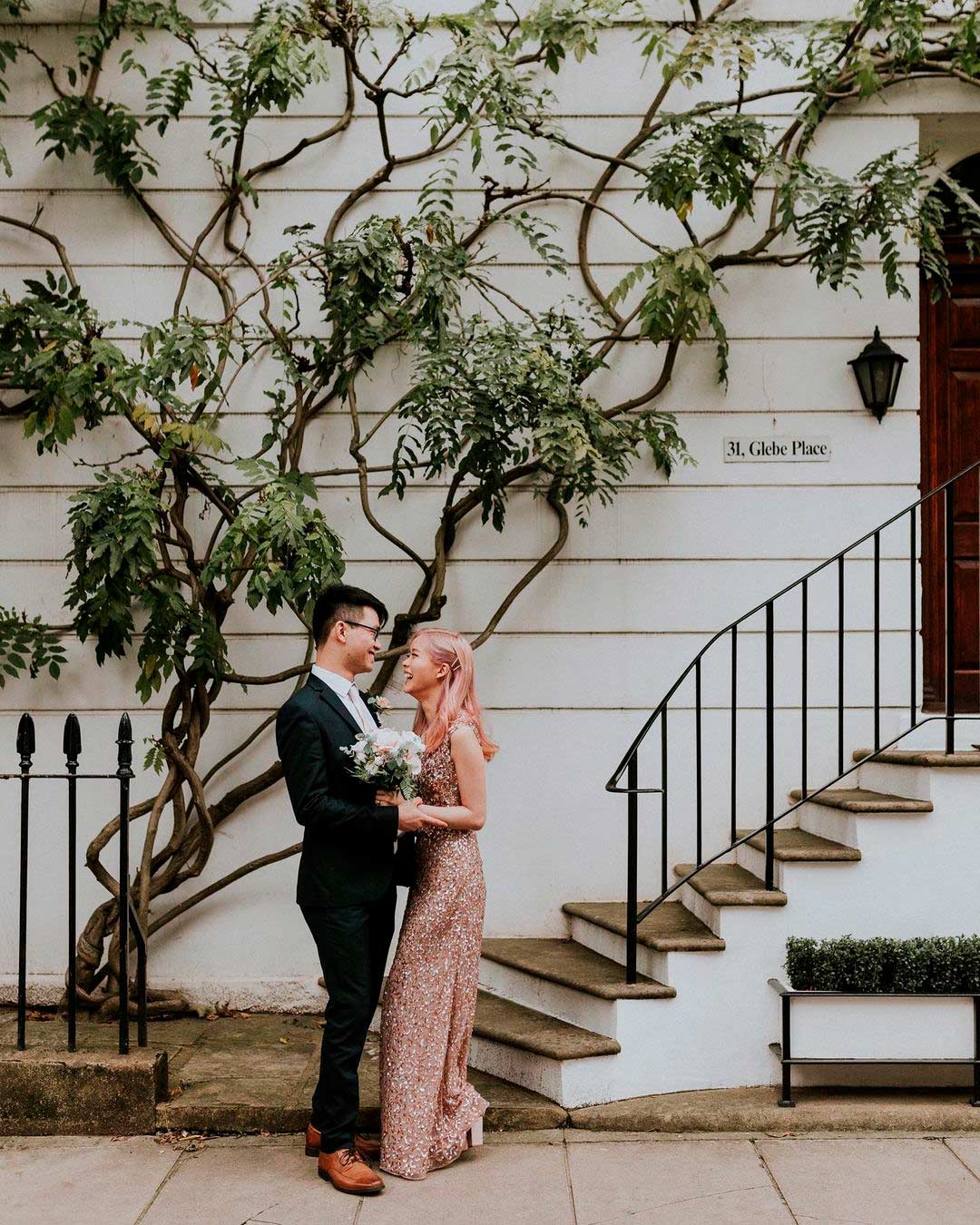 Black and Gold Wedding Attire