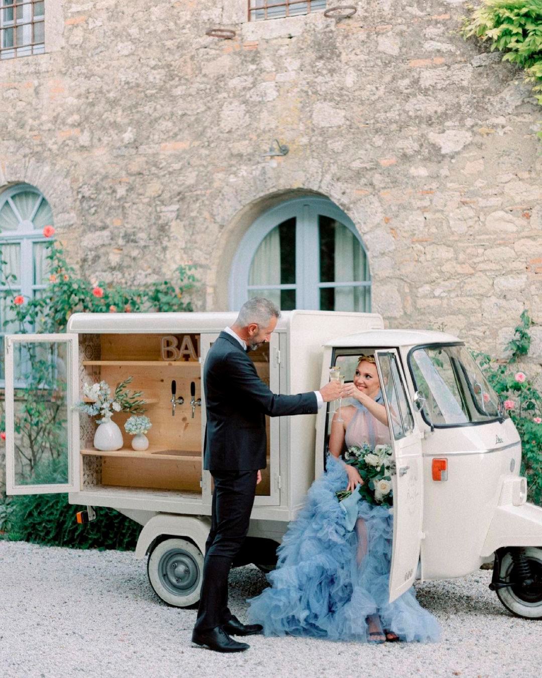 Blue And White Wedding Dresses