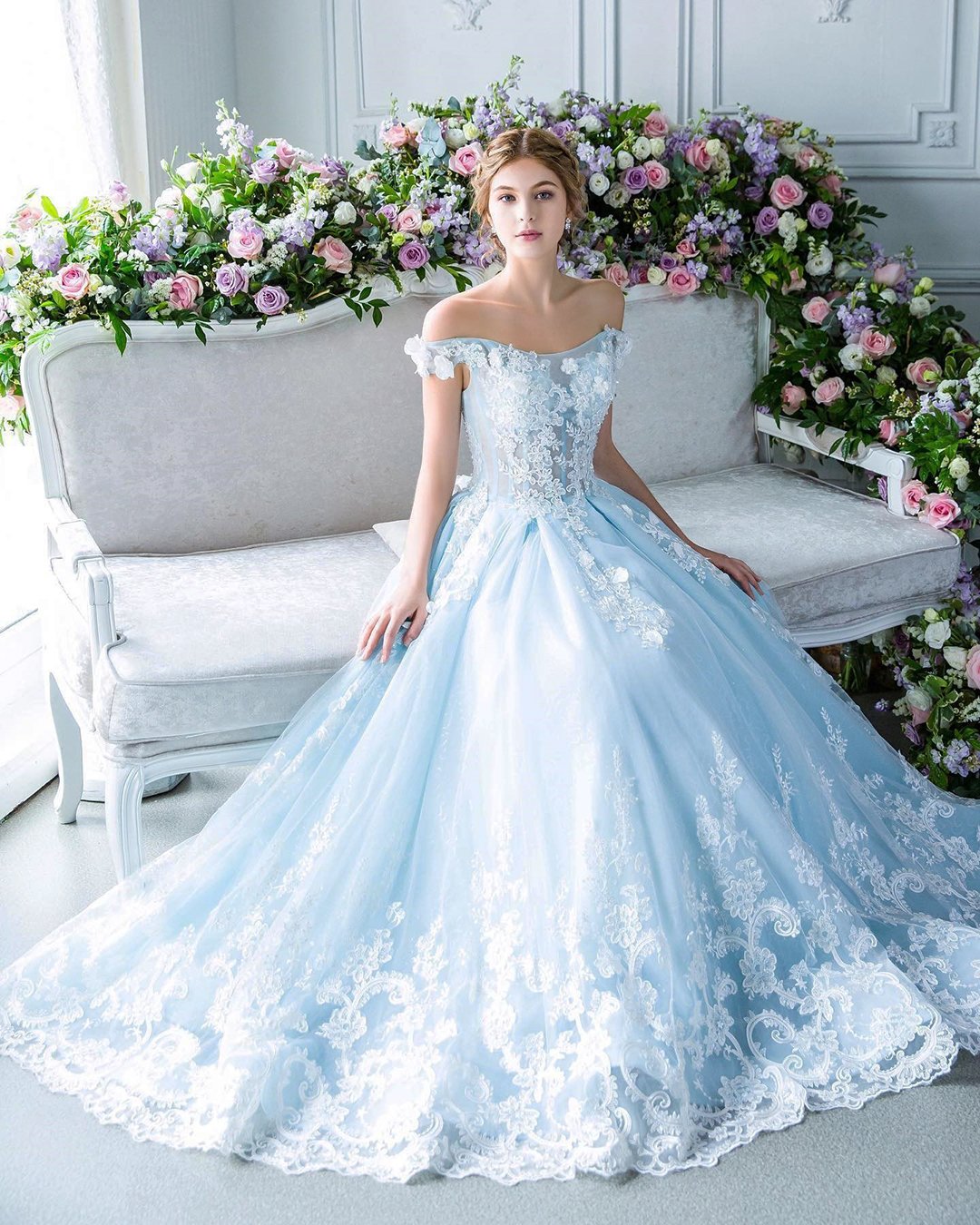 Blue And White Wedding Dresses